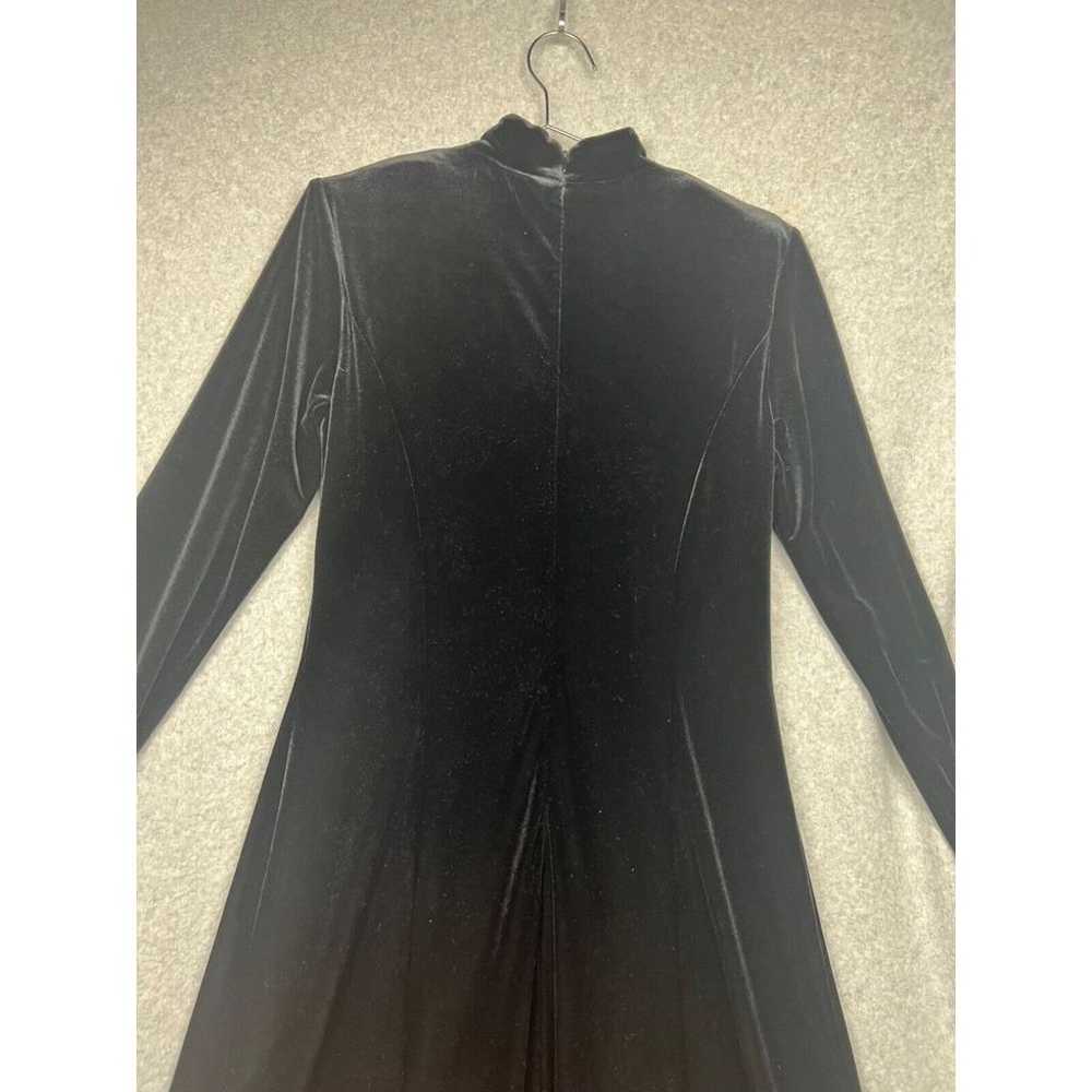 Vtg David Warren Velvet Maxi Dress Wmn Sz 8 Black… - image 7