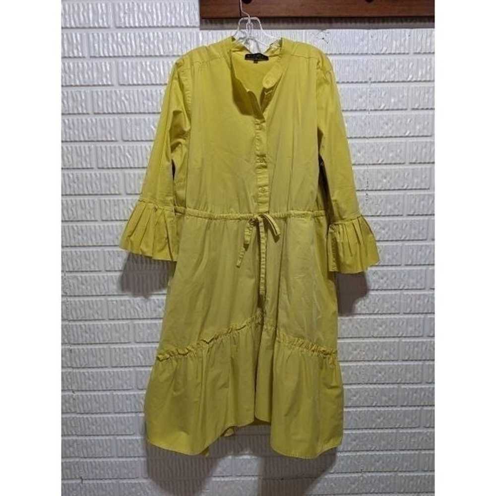 Eloquii Womens Yellow Cotton Blend Bell Sleeves A… - image 1
