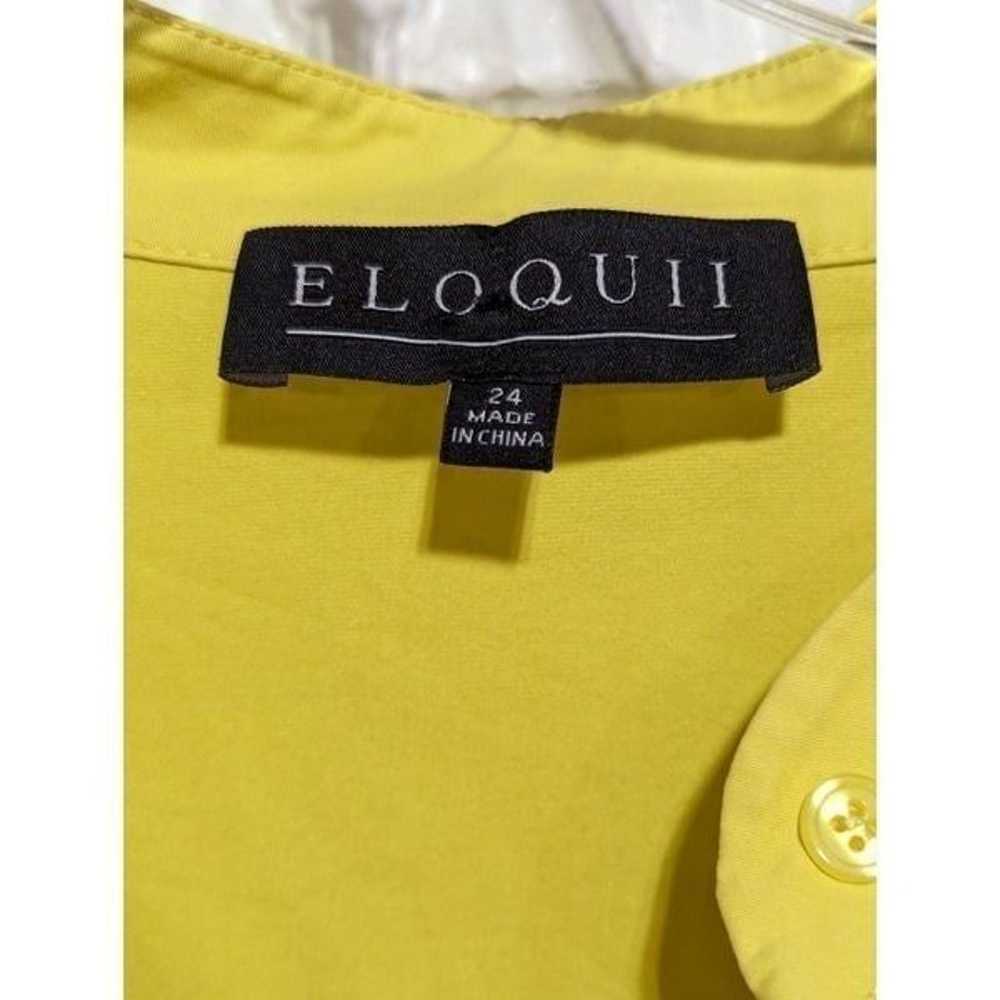 Eloquii Womens Yellow Cotton Blend Bell Sleeves A… - image 2