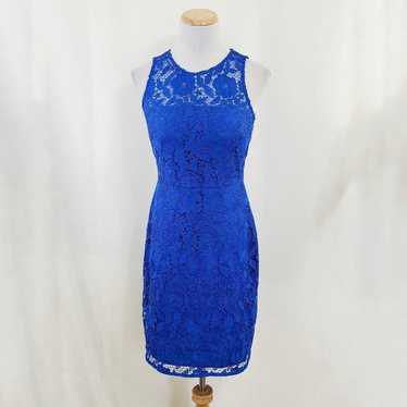 J. Crew Collection lace sheath dress royal blue s… - image 1
