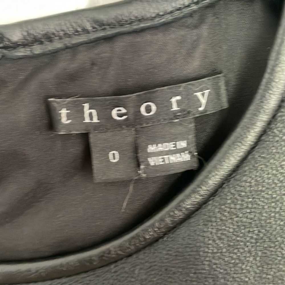 Theory Calvino black and grey leather trim sheath… - image 4