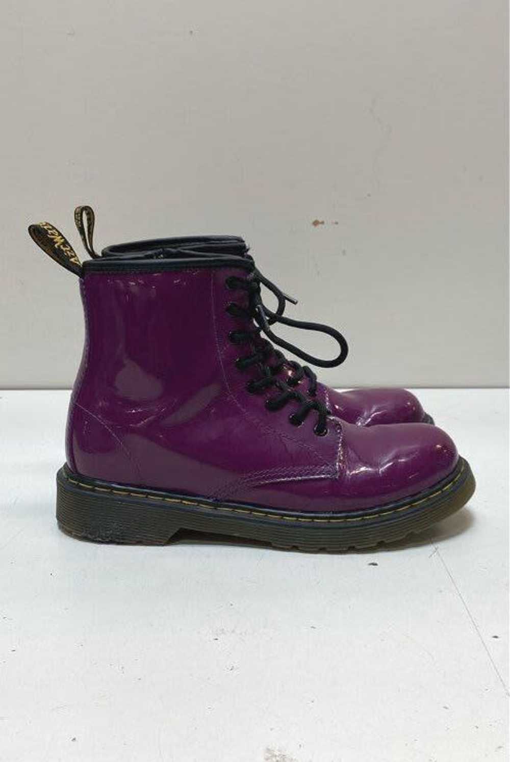 Dr. Martens Delaney Purple Patent Leather Combat … - image 1
