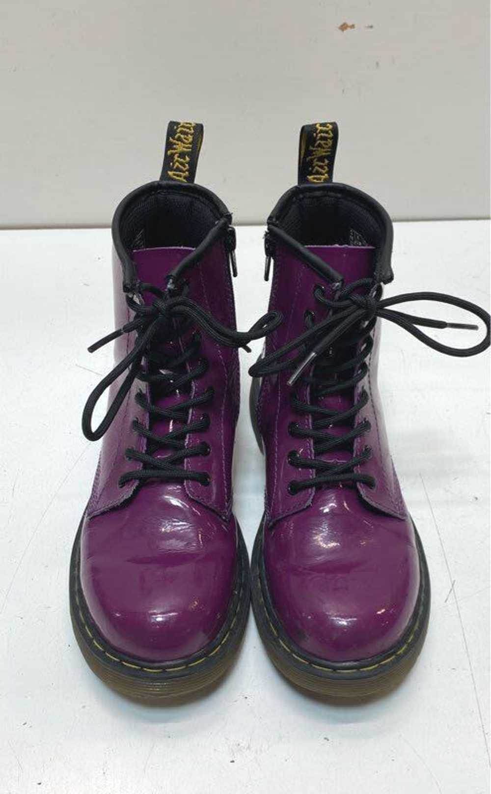 Dr. Martens Delaney Purple Patent Leather Combat … - image 2