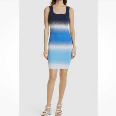 MILLY Blue Gradient Bodycon Tank Dress S - image 1