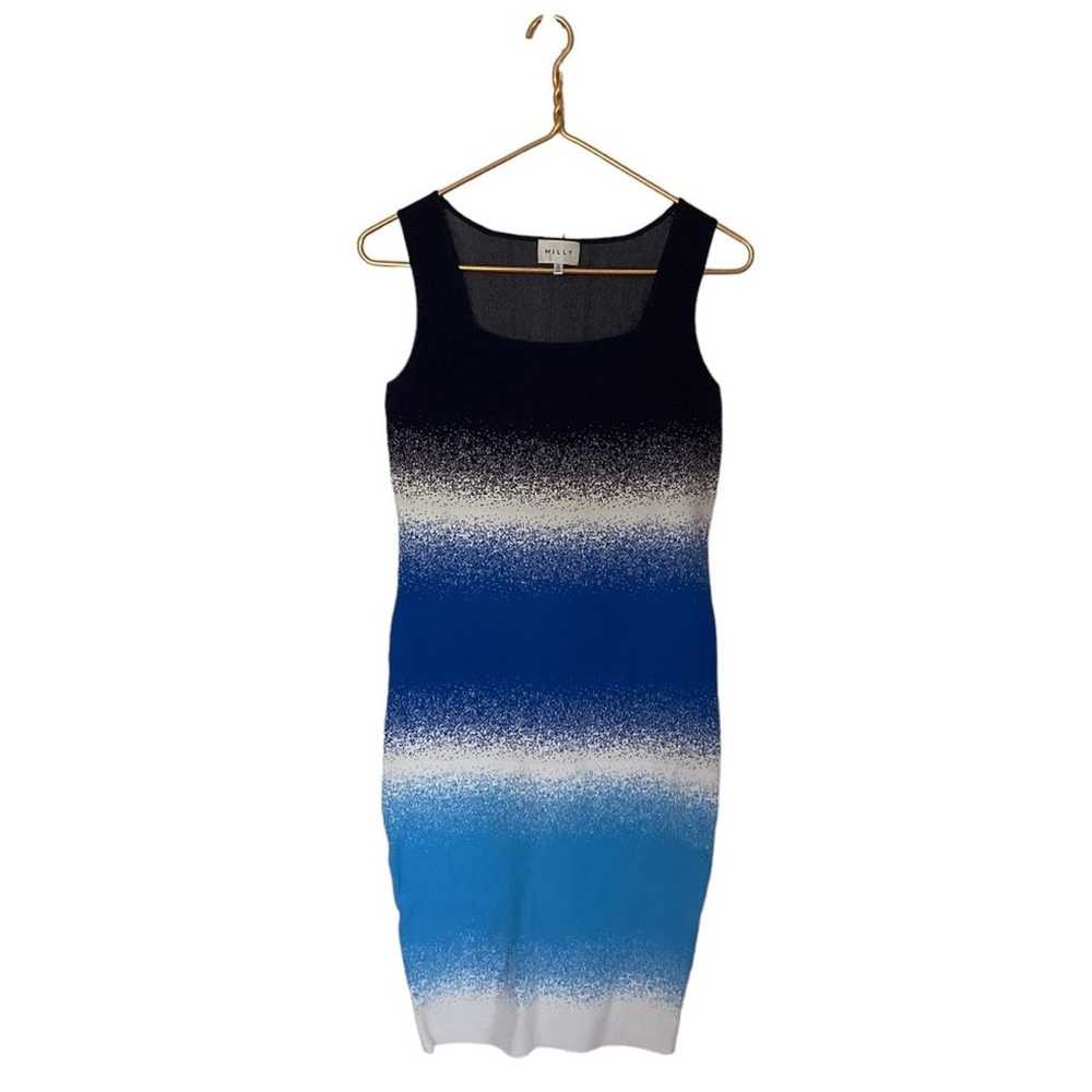 MILLY Blue Gradient Bodycon Tank Dress S - image 3