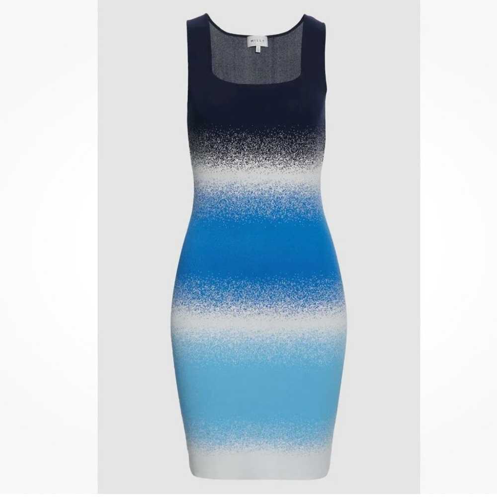 MILLY Blue Gradient Bodycon Tank Dress S - image 6