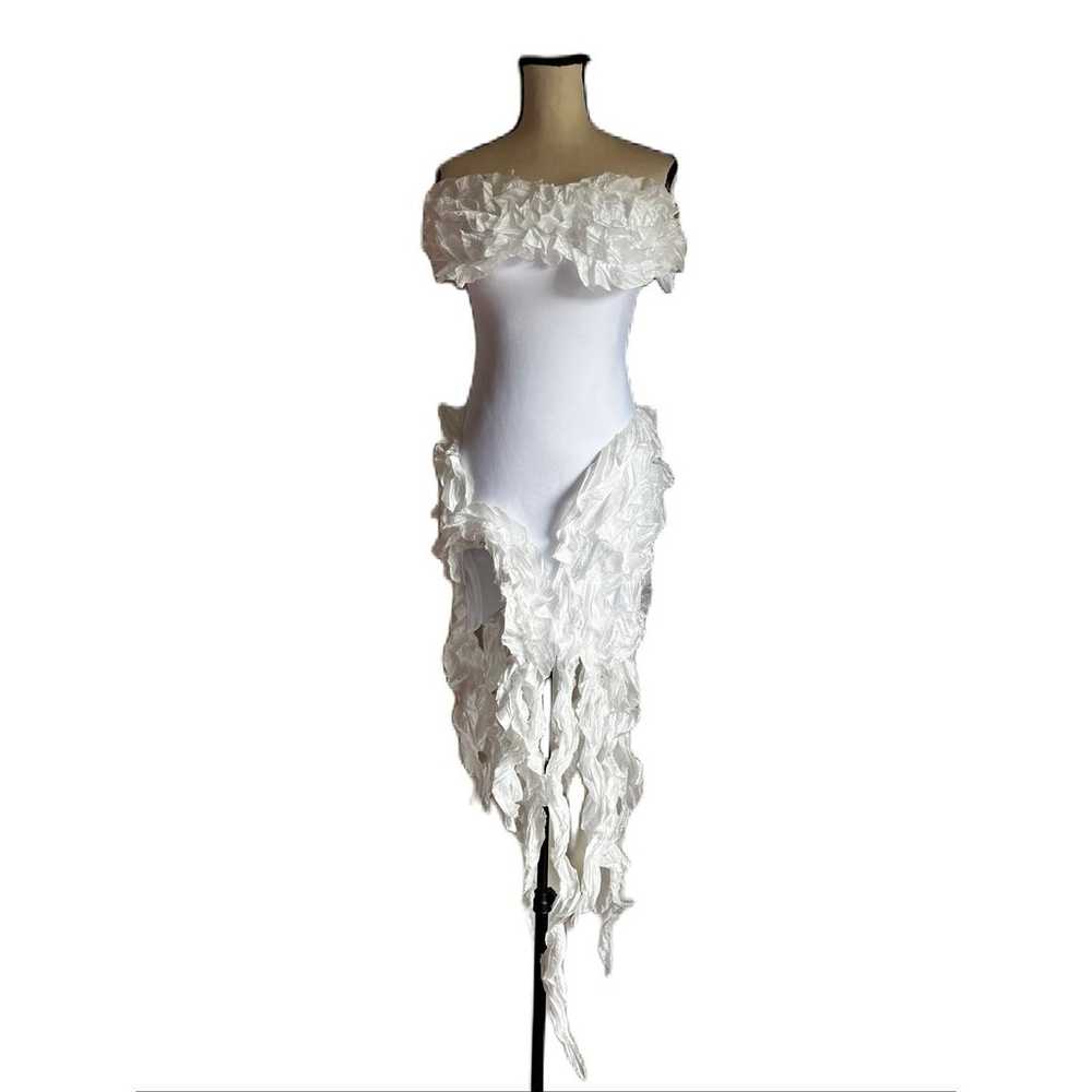 DaintyByBey White Bodycon Bandeau Party Dress - image 3
