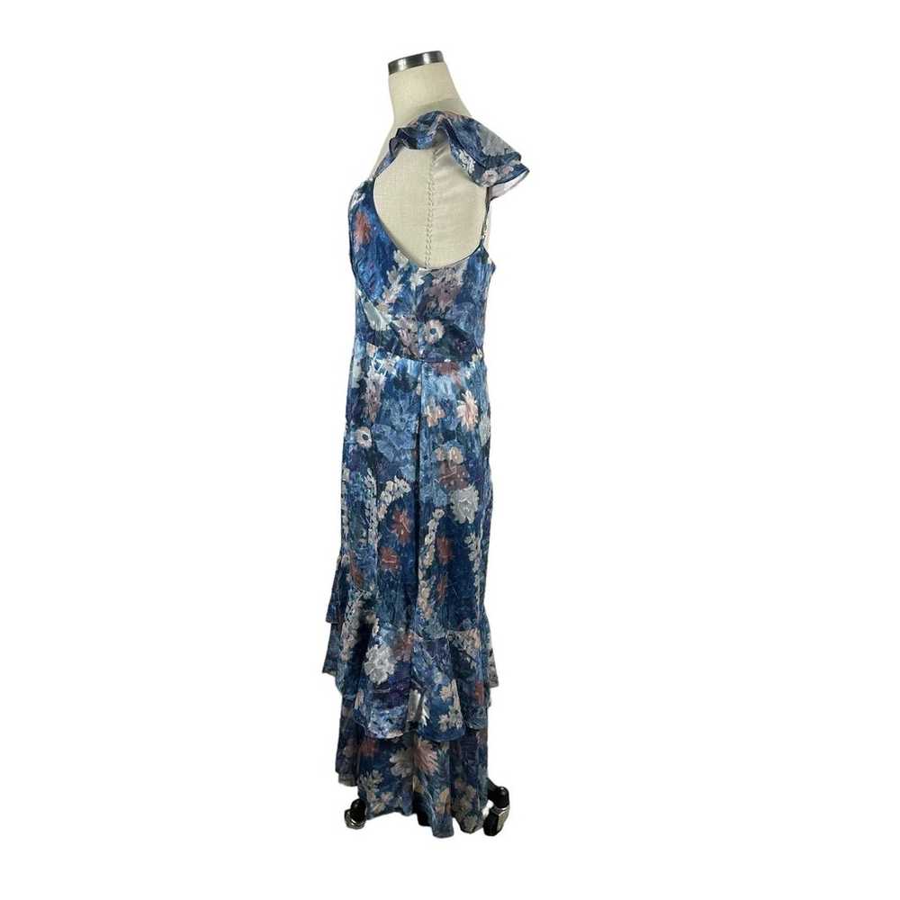 HUTCH Anthropologie Blue Floral Ruffle Midi Dress… - image 2