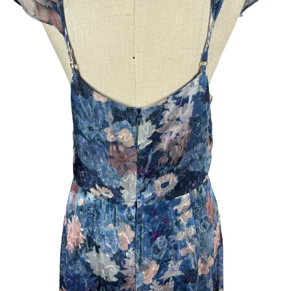 HUTCH Anthropologie Blue Floral Ruffle Midi Dress… - image 3