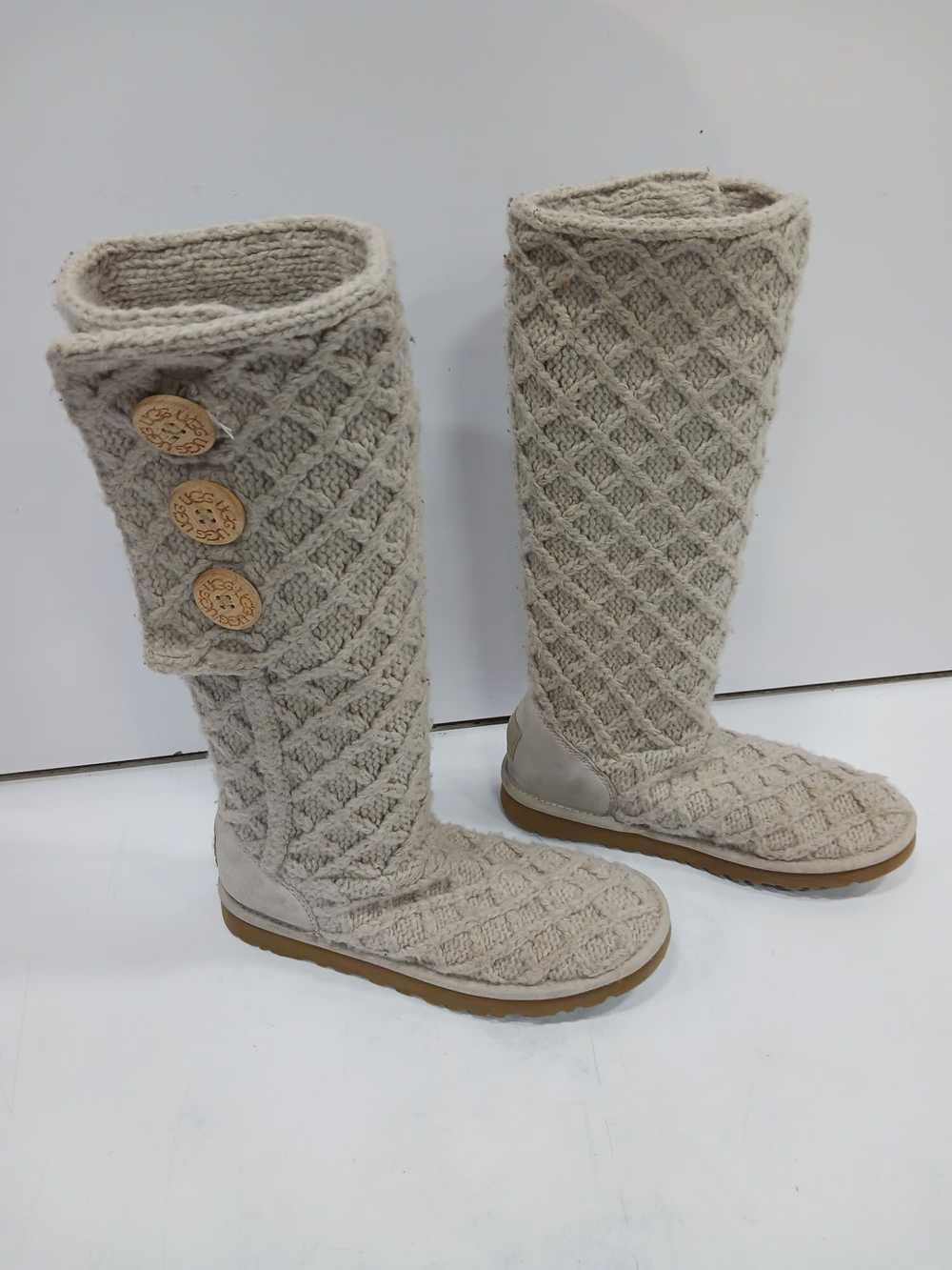 Gray Ugg Gray Knit Sock Boots Size 8 - image 3