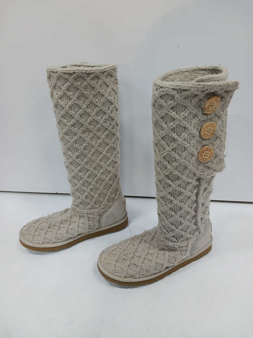 Gray Ugg Gray Knit Sock Boots Size 8 - image 4
