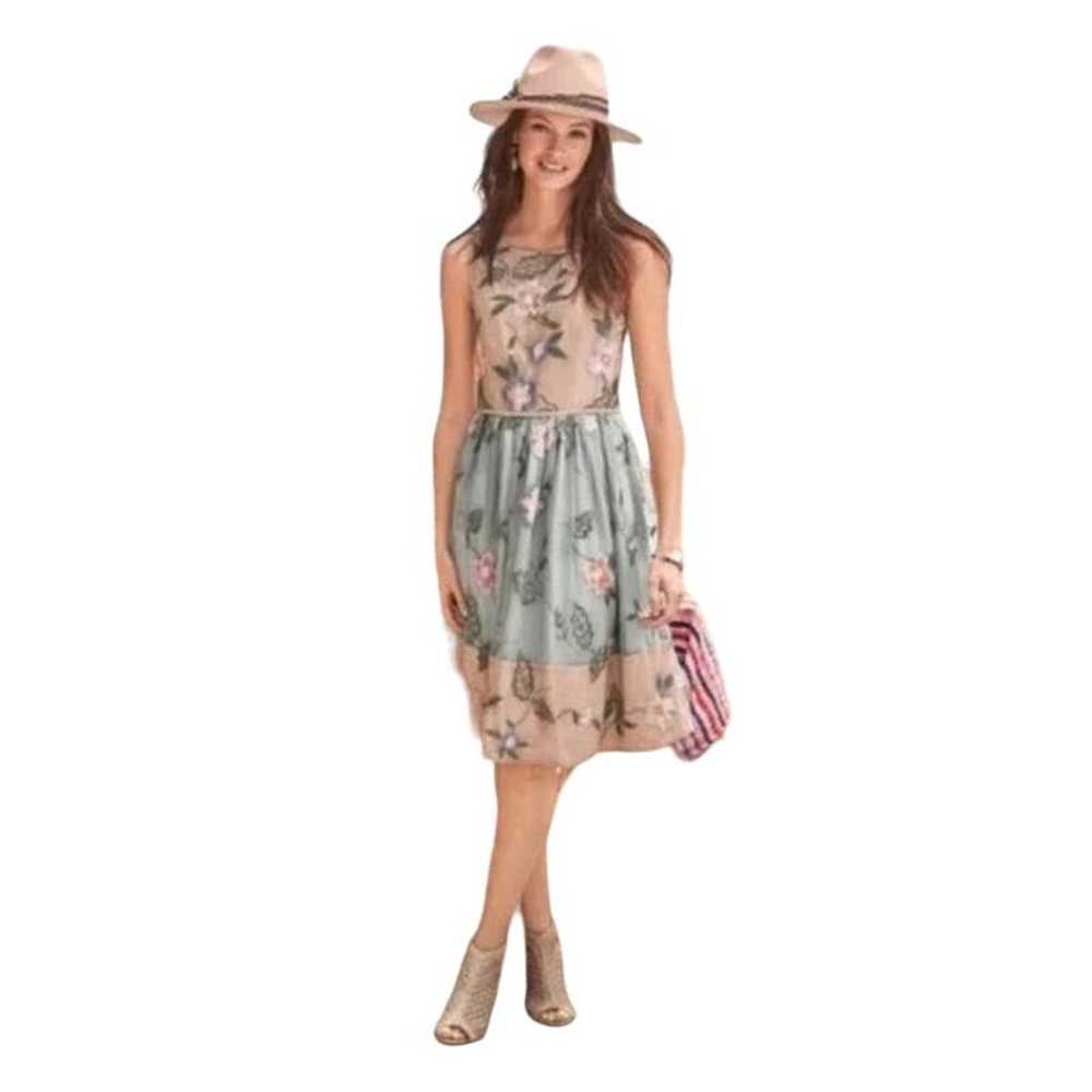 Sundance Peony Tea Tulle Floral Dress Sleeveless … - image 2