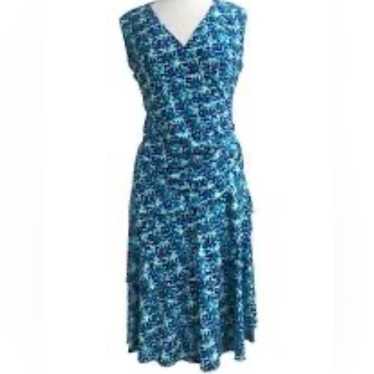 Luxe By Carmen Marc Valvo blue/green abstract sle… - image 1