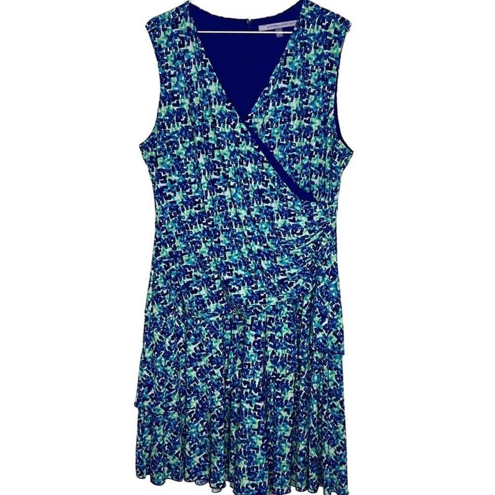 Luxe By Carmen Marc Valvo blue/green abstract sle… - image 3