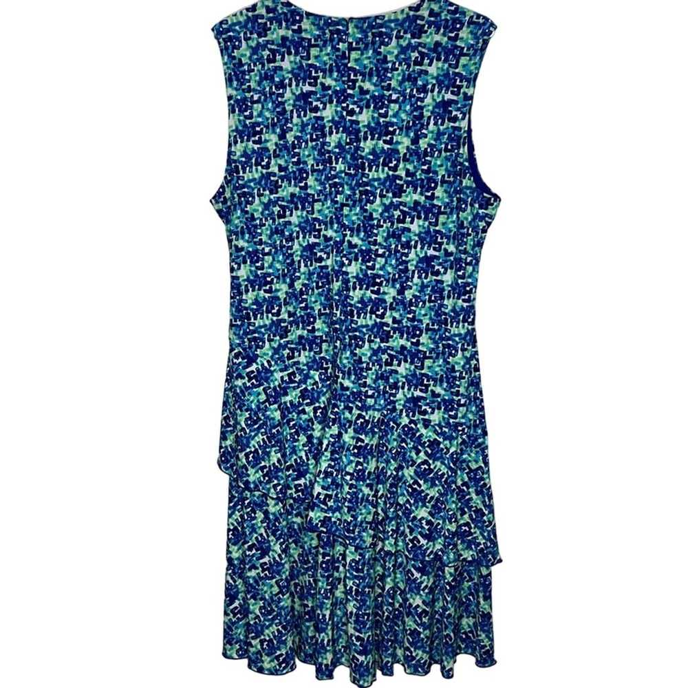 Luxe By Carmen Marc Valvo blue/green abstract sle… - image 4