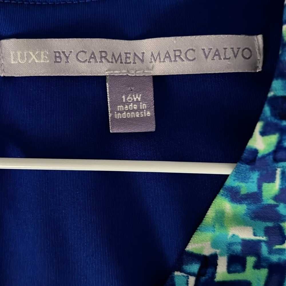 Luxe By Carmen Marc Valvo blue/green abstract sle… - image 5