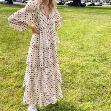 Zara Womens Tiered Madi Maxi Ruffle Long Sleeve XS