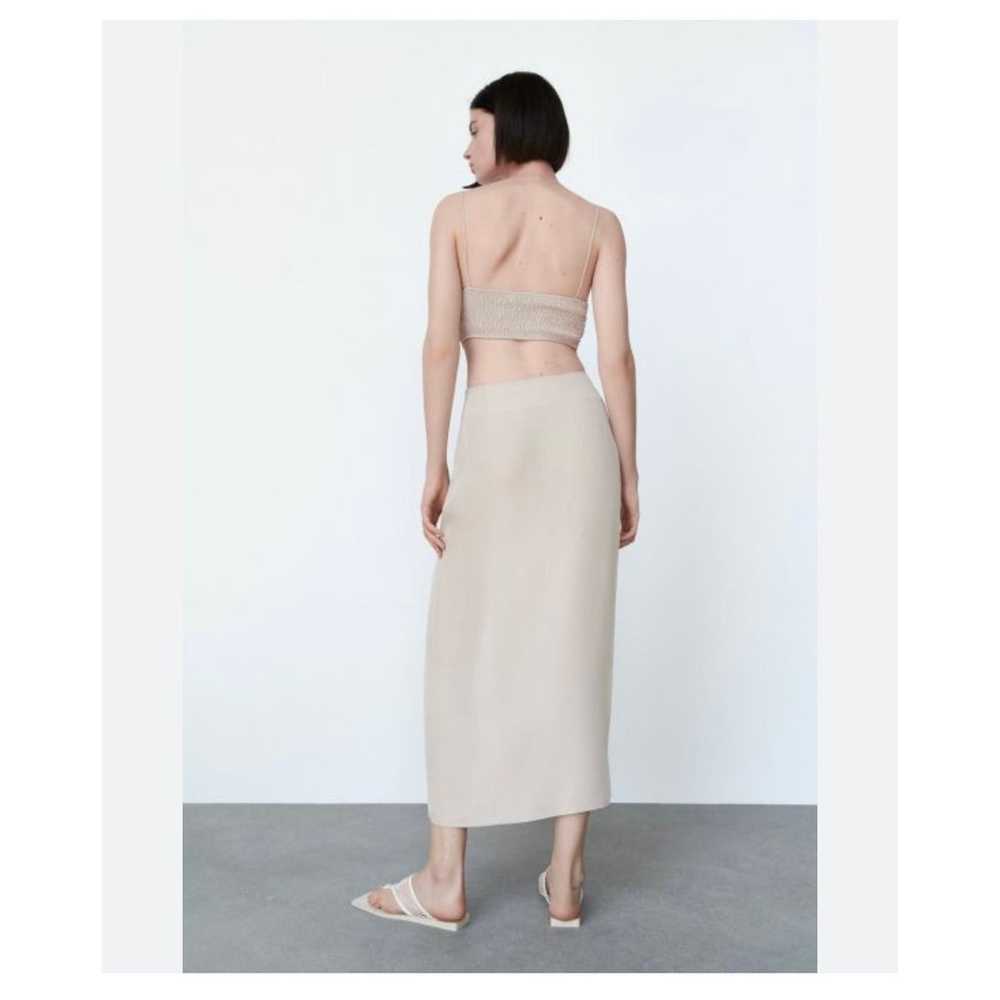 Zara Cream Cut Out Smocked Sleeveless Summer Midi… - image 12