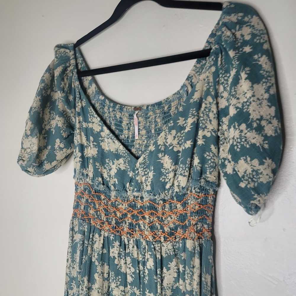 Free People Ellie Floral Print Smocked Midi Dress… - image 3