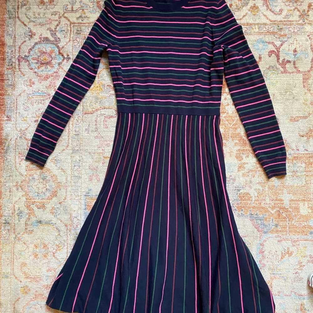 Boden Maria Knitted Midi Dress $160, Navy And Pin… - image 2