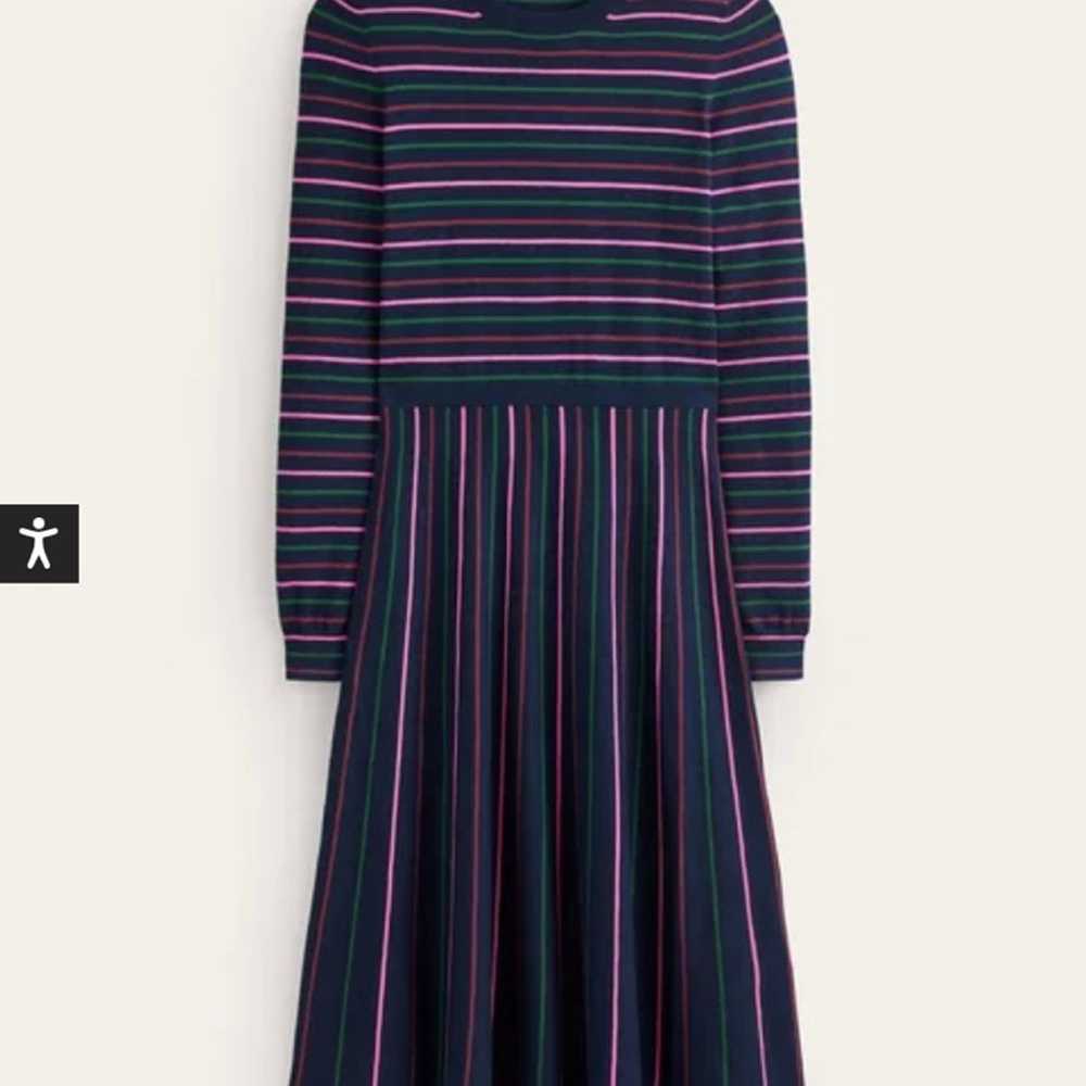 Boden Maria Knitted Midi Dress $160, Navy And Pin… - image 4