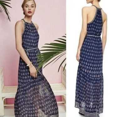 New Joie Maryanna Silk Bohemian Maxi Dress Blue Sl