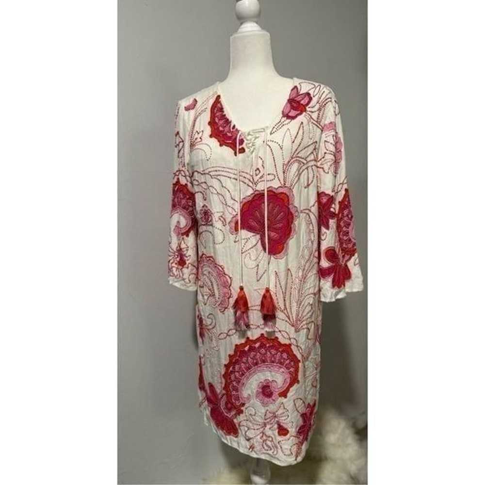 Boston Proper Bohemian embroidered beaded dress M - image 1