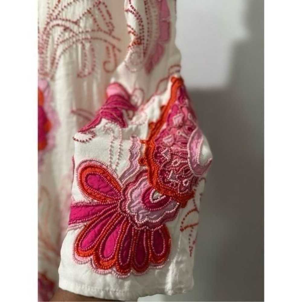 Boston Proper Bohemian embroidered beaded dress M - image 5