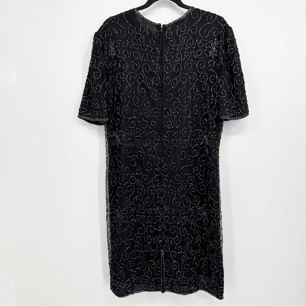 Vintage Handmade NWT Black Beaded Shift Dress - image 3
