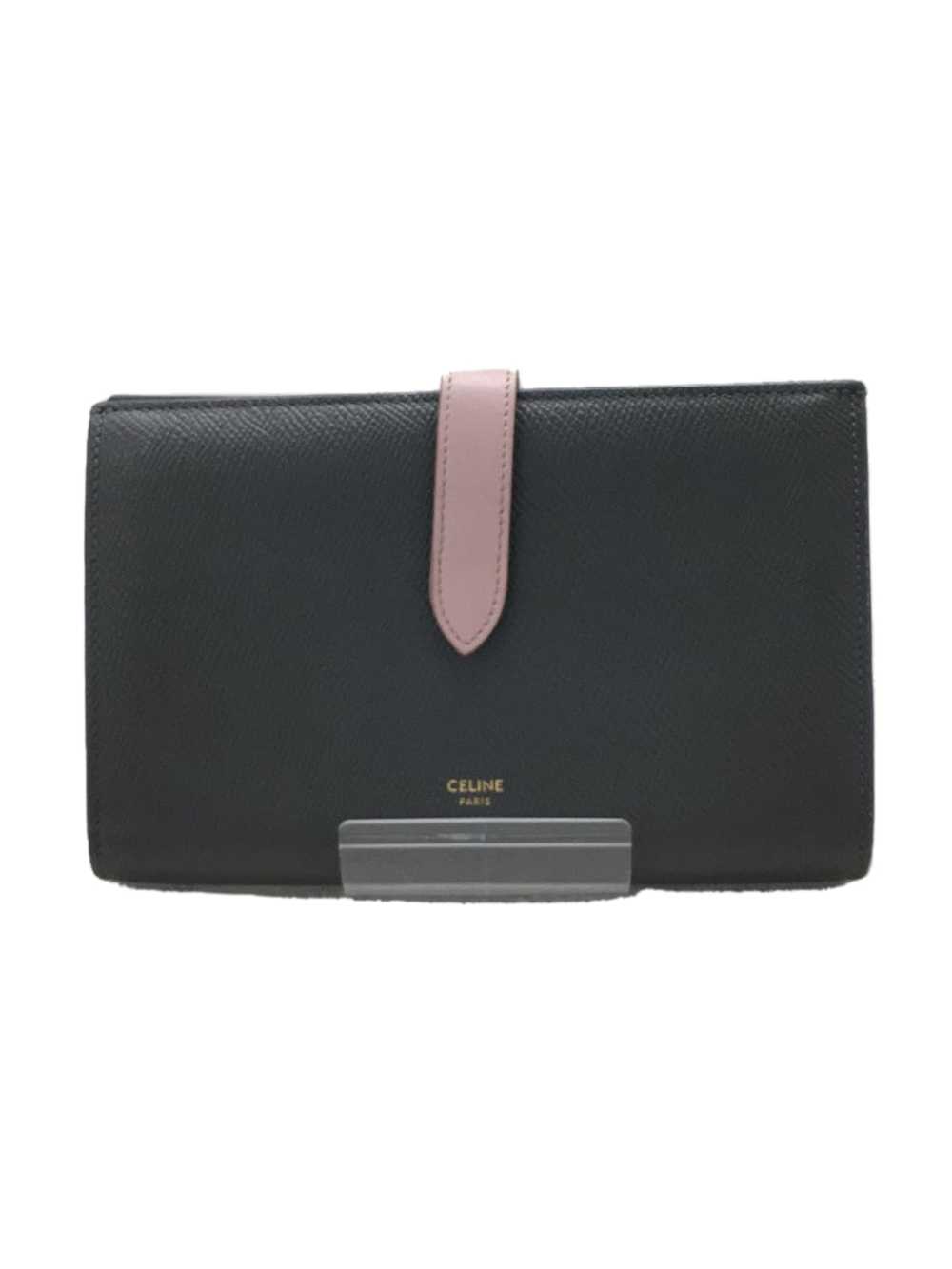 Celine Large Strap Wallet Bifold Leather Gry10B63… - image 1