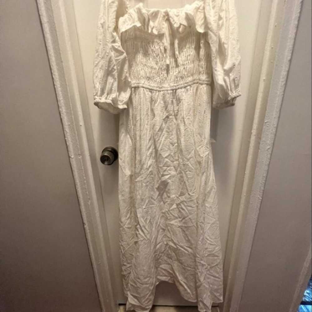 White Half Sleeve Summer Dress - image 1