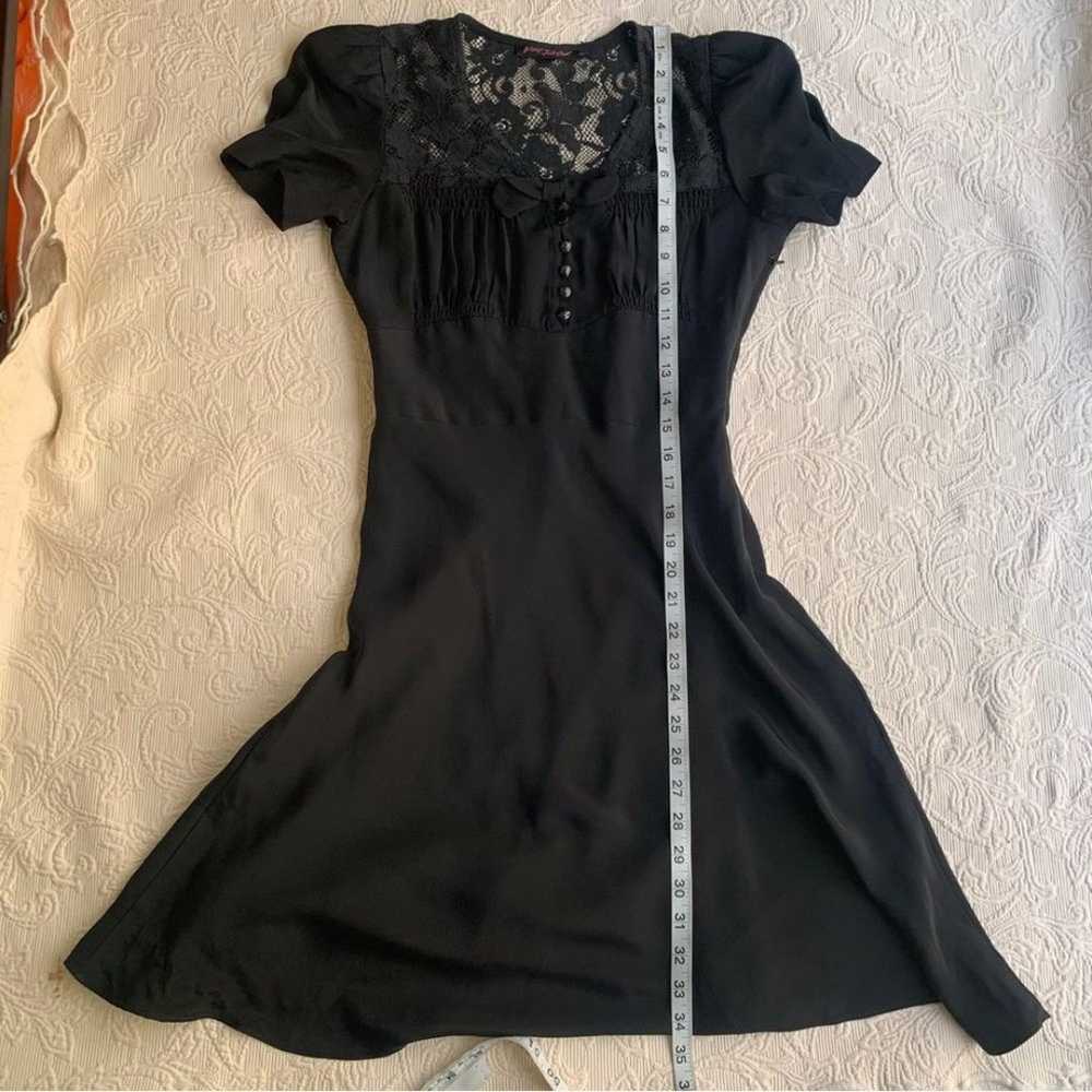 Betsey Johnson Black Silk Floral Lace Short Sleev… - image 7