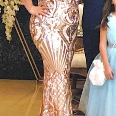 Rose gold evening dress