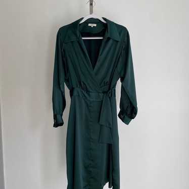 FRNCH Paris Forest green tie up dress - image 1