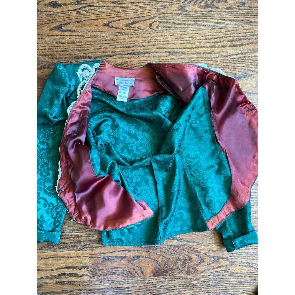 Vtg 90s McClintock Top Skirt Green Victorian Chri… - image 10