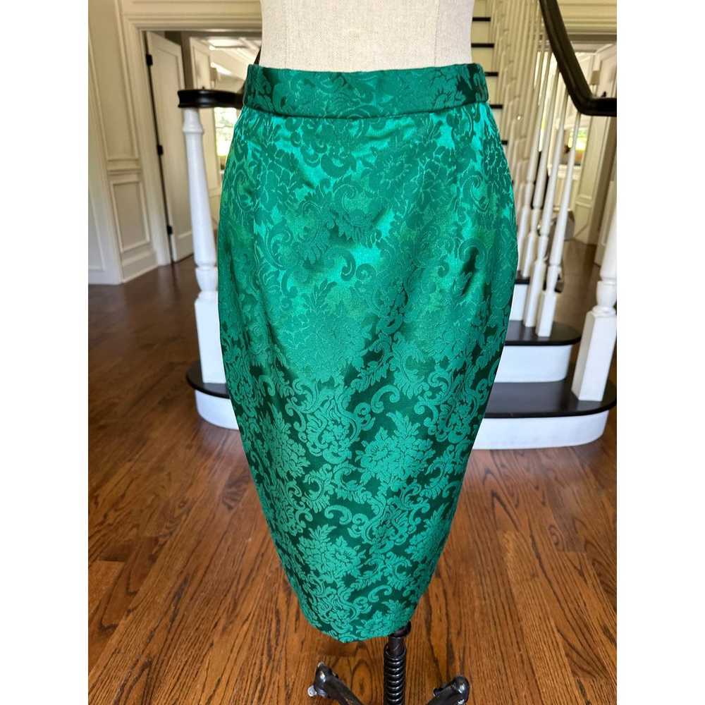 Vtg 90s McClintock Top Skirt Green Victorian Chri… - image 8