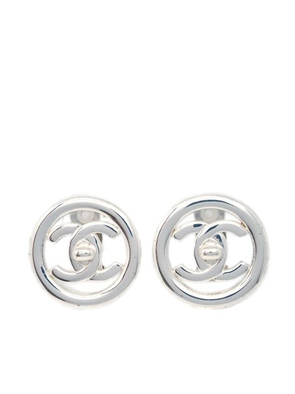 CHANEL Pre-Owned 1997 CC turn-lock earrings - Sil… - image 1