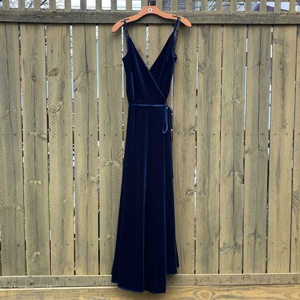 Bill Levkoff Blue Velvet Wrap Formal Event Evenin… - image 1