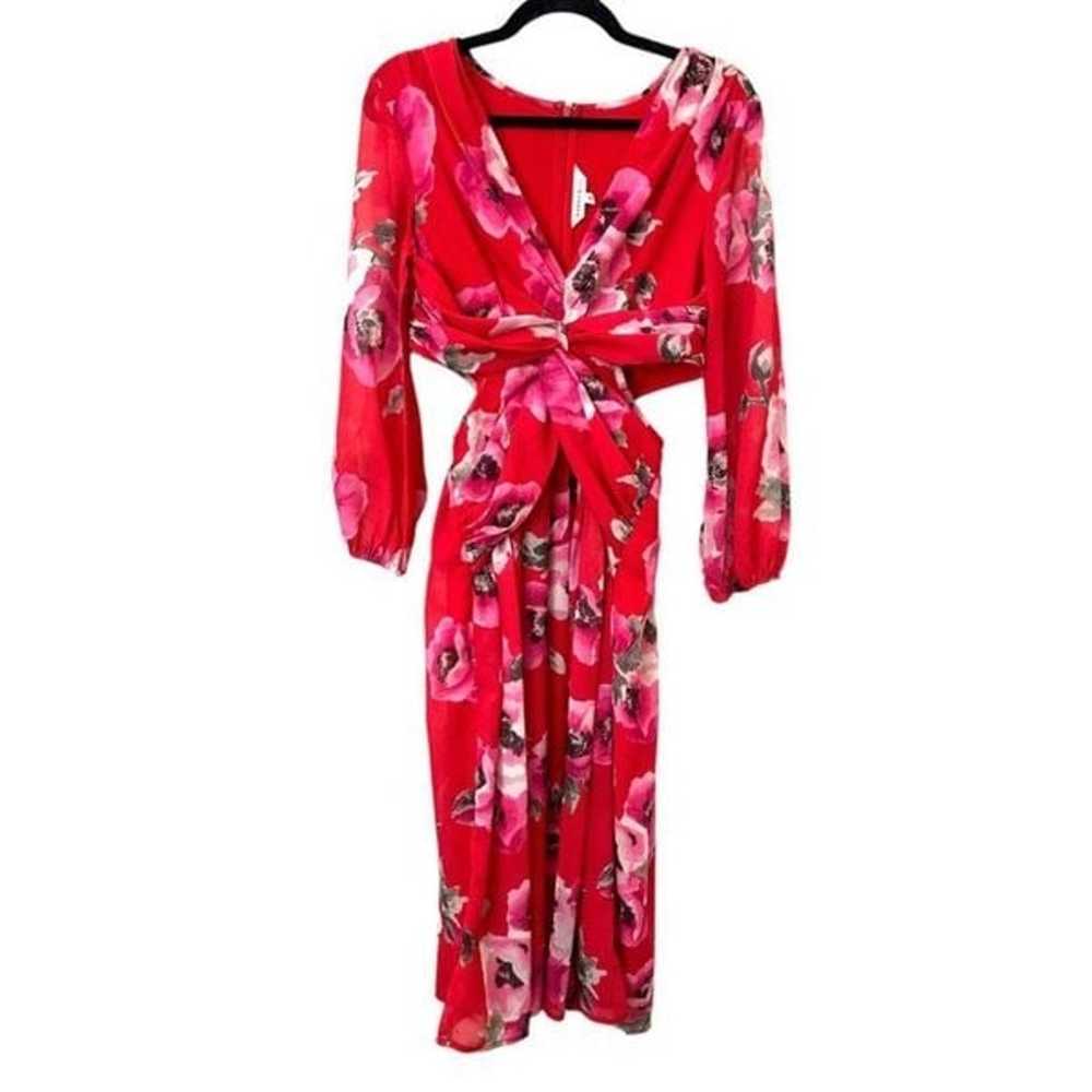 RANNA GILL Floral Cutout Midi Dress Sz S - image 2