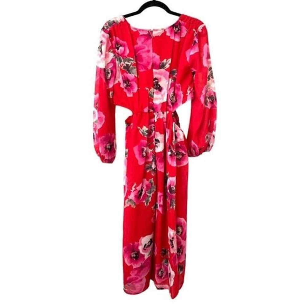 RANNA GILL Floral Cutout Midi Dress Sz S - image 3