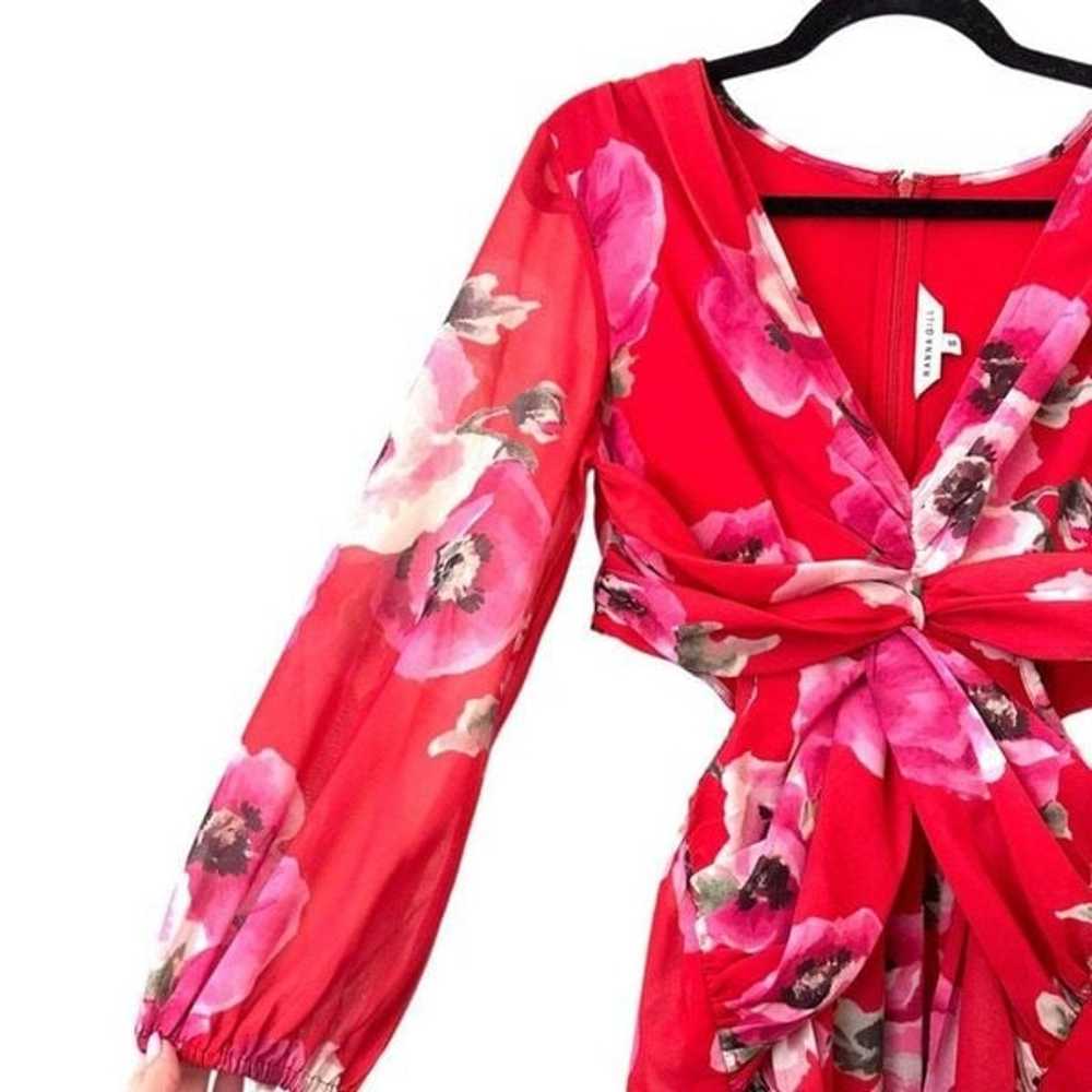 RANNA GILL Floral Cutout Midi Dress Sz S - image 4