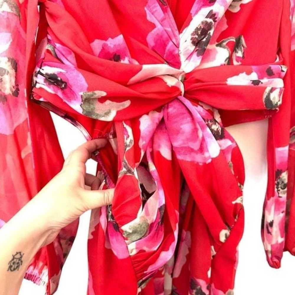 RANNA GILL Floral Cutout Midi Dress Sz S - image 5