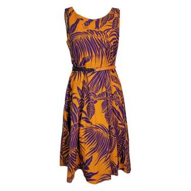 Max Mara Studio Orange Purple Print Belted Dress … - image 1