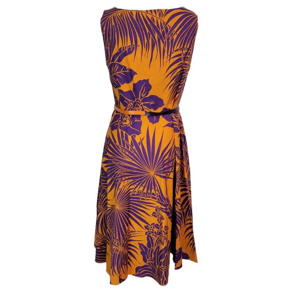 Max Mara Studio Orange Purple Print Belted Dress … - image 3