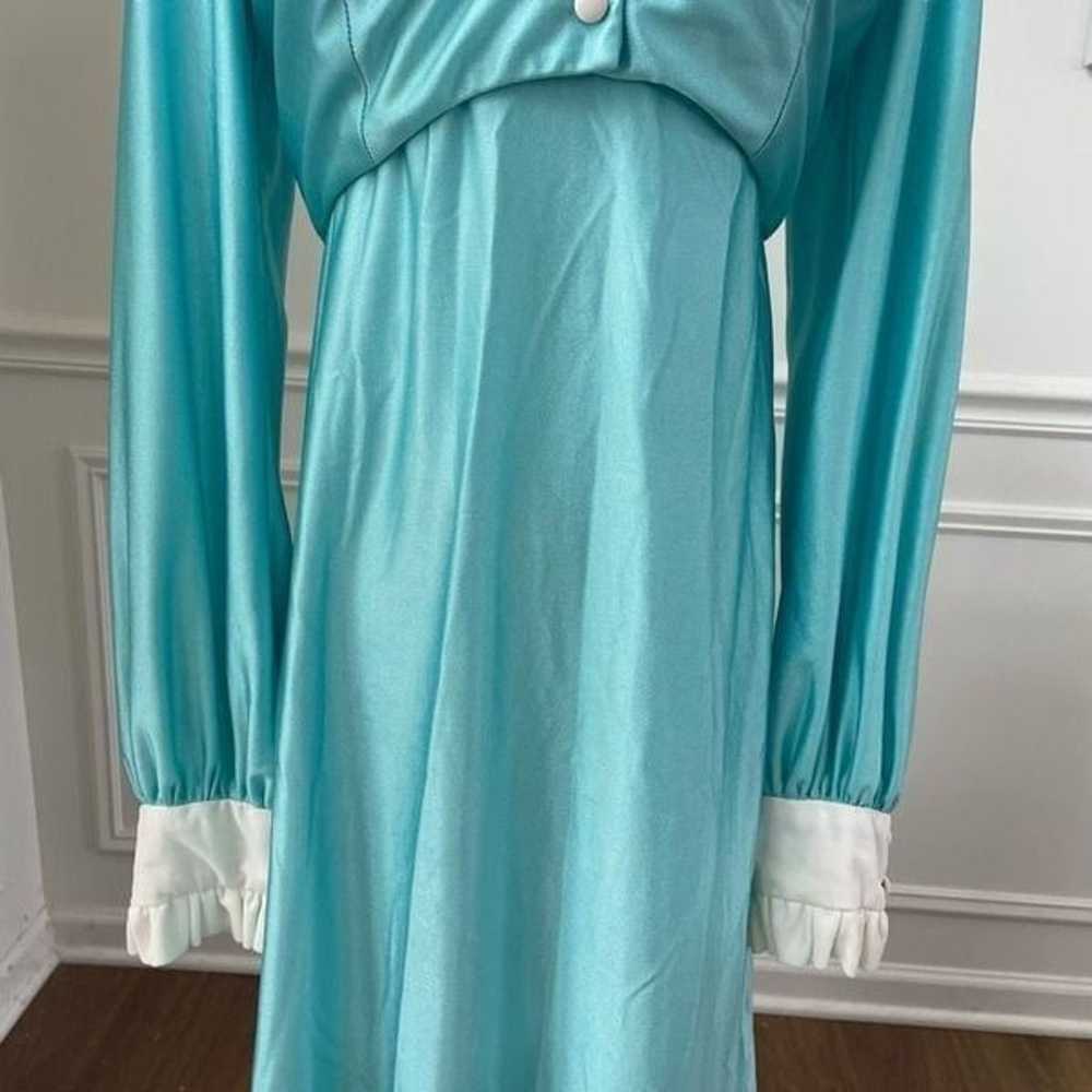 Vintage 60s 70s Turquoise Carol Gowns by Mr Walte… - image 12
