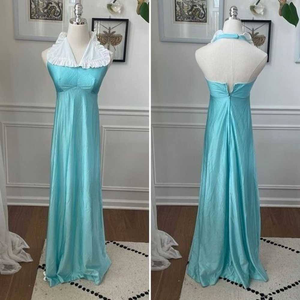 Vintage 60s 70s Turquoise Carol Gowns by Mr Walte… - image 2