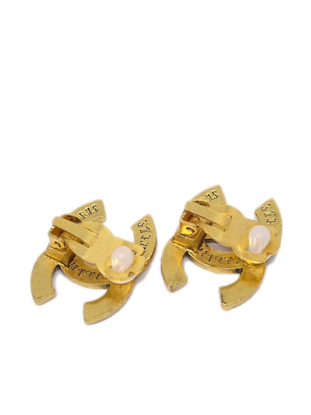 CHANEL Pre-Owned 1999 gold plated CC clip-on earr… - image 3