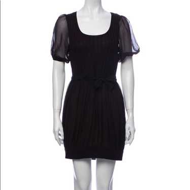BLUMARINE Silk Mini Black Designer Mod Dress 100%… - image 1