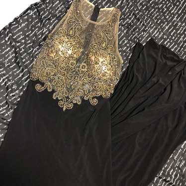 Golden Bejeweled Prom Dress