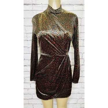 BLACK HALO Briar Leopard Velvet Mini Dress